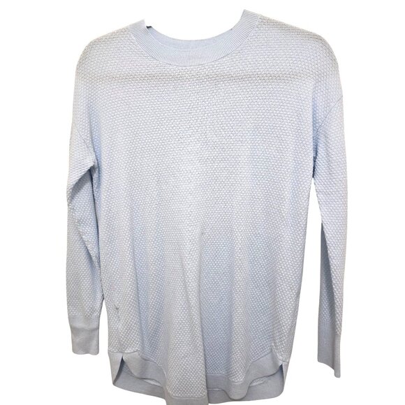 Loft Women's XS/XSP Long-Sleeve Sweaters Set Of 2 Blue & Ivory Solid - Picture 1 of 10